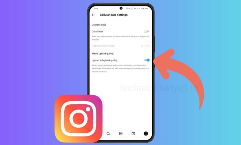 Mobie Screen Showing the Process of How to Upload High Quality Videos Instagram?